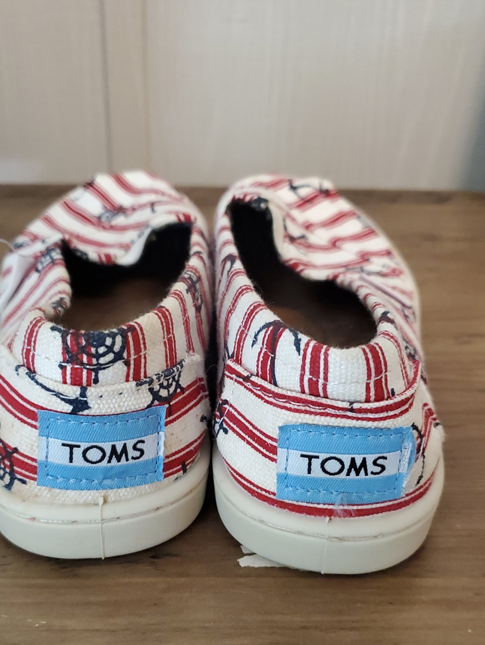 Nautical Stripe Slip-On Shoes with Anchors